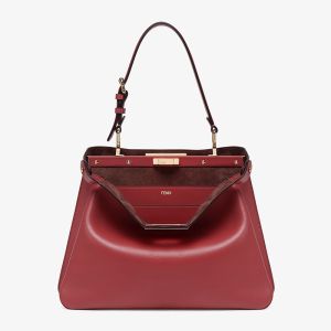 Fendi Medium Peekaboo Soft Bag Leather Red
