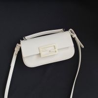 Fendi Baguette Phone Pouch In Calf Leather White