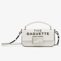 Fendi Baguette Phone Pouch In The Baguette Printed Nappa Leather White