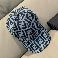 Fendi Baseball Cap In FF Motif Canvas Black