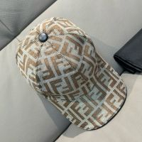Fendi Baseball Cap In FF Motif Canvas Grey