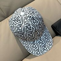 Fendi Baseball Cap In Joshua Vides FF Motif Canvas White