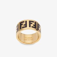 Fendi FF Ring Metal with Enamel Gold/Black