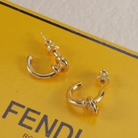 Fendi Filo F Earrings In Metal Gold