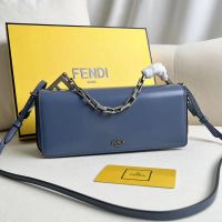 Fendi First Sight Pouch In Calfskin Blue