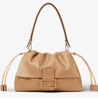 Fendi Large Mamma Baguette Bag In Nappa Leather Brown
