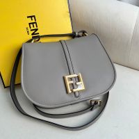 Fendi Medium C'mon Bag In Calf Leather Grey