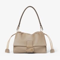 Fendi Medium Mamma Baguette Bag In Nappa Leather Grey