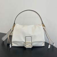 Fendi Medium Mamma Baguette Bag In Nappa Leather White