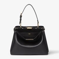 Fendi Medium Peekaboo Soft Bag In Leather Black