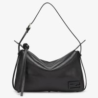Fendi Medium Simply Shoulder Bag Calfskin Black