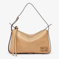 Fendi Medium Simply Shoulder Bag Calfskin Brown