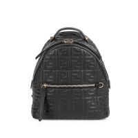 Fendi Mini Backpack In FF Embossed Calfskin Black