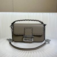Fendi Mini Baguette Selleria Bag In Cuoio Romano Leather Beige