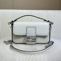 Fendi Mini Baguette Selleria Bag In Cuoio Romano Leather Orange