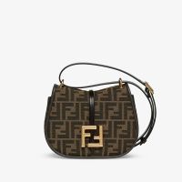 Fendi Mini C'mon Bag In FF Motif Fabric Brown