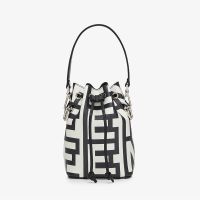 Fendi Mini Mon Tresor Bucket Bag Fendi Roma Capsule Leather Black/White