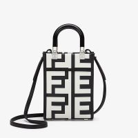 Fendi Mini Sunshine Shopper Bag Fendi Roma Capsule Leather Black/White