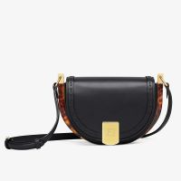 Fendi Moonlight Saddle Bag In Calf Leather Black