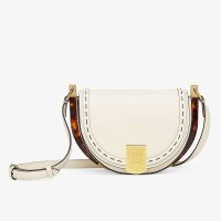 Fendi Moonlight Saddle Bag In Calf Leather White
