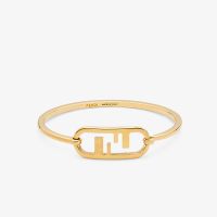 Fendi O'Lock Oval Bracelet Metal Gold