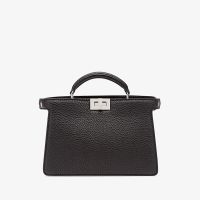Fendi Peekaboo ISeeU X-Cross Bag In Grain Leather Black