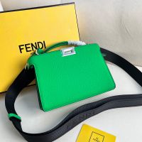 Fendi Peekaboo ISeeU X-Cross Bag In Grain Leather Green