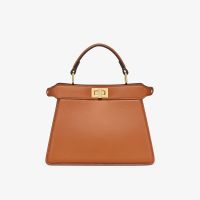Fendi Petite Peekaboo ISeeu Bag In Nappa Leather Brown