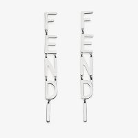 Fendi Fendigraphy Drop Earrings In Metal Palladium