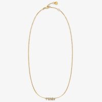 Fendi Fendigraphy Necklace In Metal with Crystals Gold