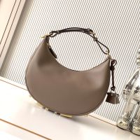 Fendi Small Fendigraphy Hobo Bag In Calfskin Grey