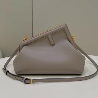 Fendi Small First Bag In Nappa Leather Grey