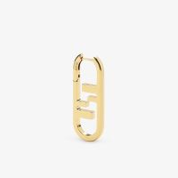 Fendi Small O'Lock Oval Earrings In Metal Gold