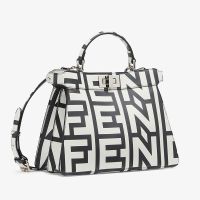 Fendi Small Peekaboo ISeeU Bag Fendi Roma Capsule Leather Black/White