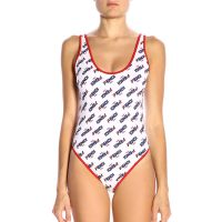 Fendi Swimsuit Women Fila Motif Lycra White/Red