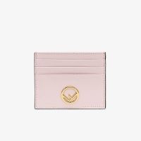 F is Fendi Card Holder In Calf Leather Pink