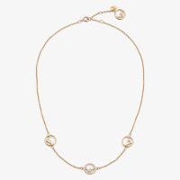 F is Fendi Chain Necklace In Metal with Crystals Gold