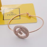 F is Fendi Clip Bracelet Metal with Crystals Rose Gold