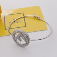 F is Fendi Clip Bracelet Metal with Crystals Palladium