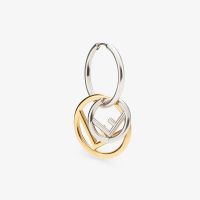 F is Fendi Pendant Earrings In Metal Gold/Palladium