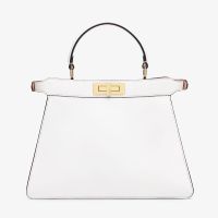 Fendi Medium Peekaboo ISeeU Bag In Nappa Laether White