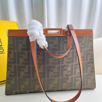 Fendi Medium Peekaboo X-Tote In FF Embroidery Canvas Military Green