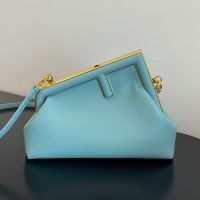 Fendi Small First Bag In Nappa Leather Teal