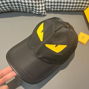Fendi Baseball Cap In Monster Eyes Printed Nylon Black/Yellow