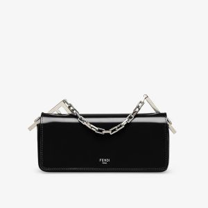 Fendi First Sight Pouch In Calfskin Black