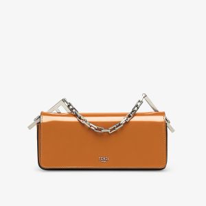 Fendi First Sight Pouch In Calfskin Brown
