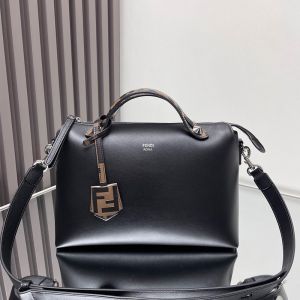 Fendi Medium By The Way Boston Bag In Calf Leather Black/Brown