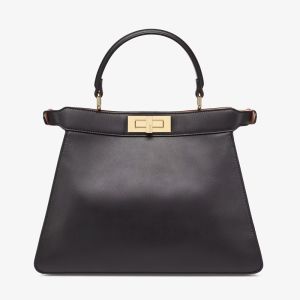 Fendi Medium Peekaboo ISeeU Bag In Nappa Laether Black