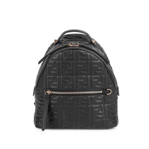 Fendi Mini Backpack In FF Embossed Calfskin Black