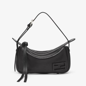Fendi Mini Simply Shoulder Bag Calfskin Black